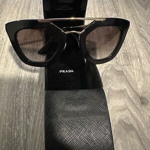 Prada Black and Gold Men's Sunglasses